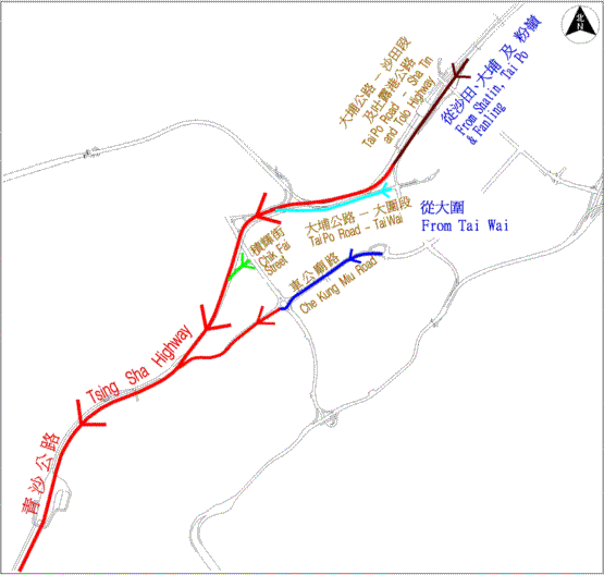 Access Routes from Sha Tin to Tsing Sha Highway Westbound 